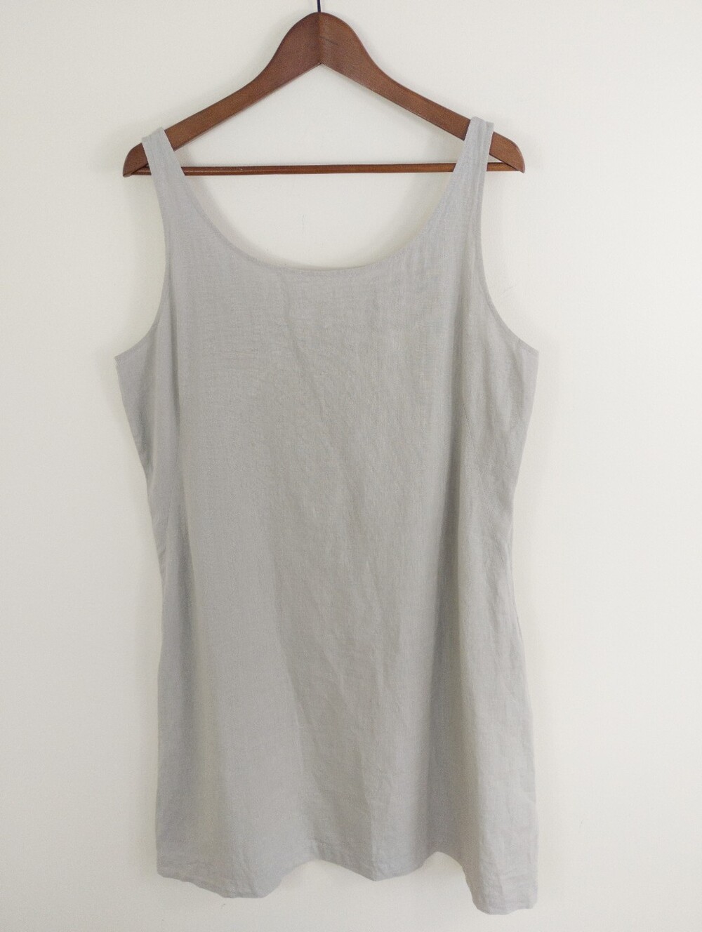 Eileen Fisher Irish Linen Sequin Tank Dress Gray Size 16 - Picture 10 of 10